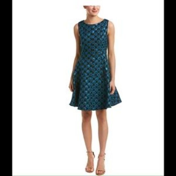 Eva Franco Fit and Flare Dress in Teal - Picture 1 of 2